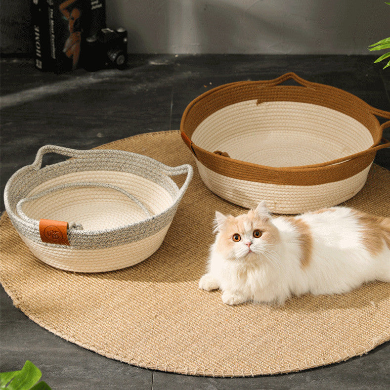 Cuccia Gatto in Corda di Cotone e Lino
