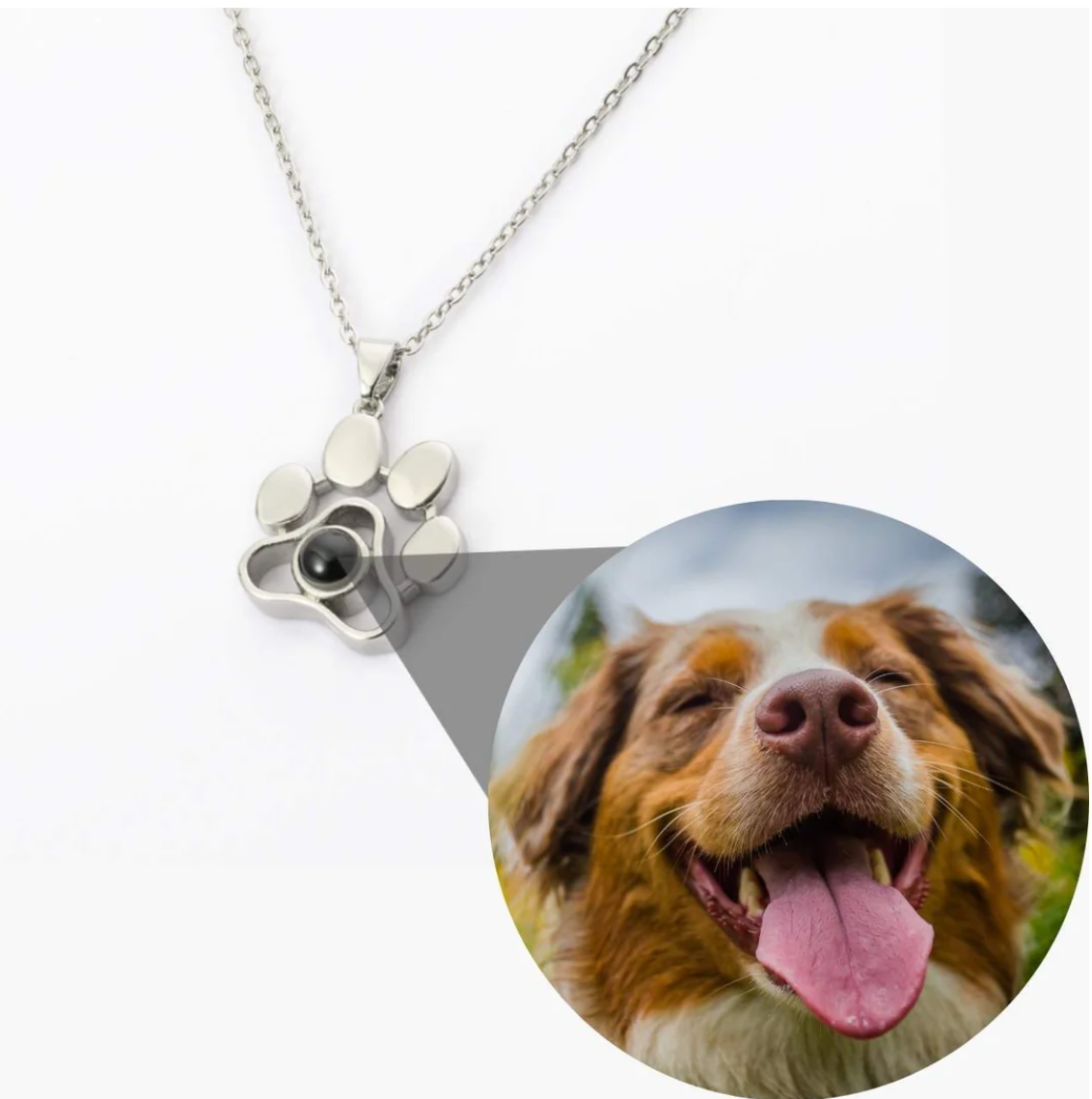 Collana o Portachiavi con Foto Proiettata di Cane o Gatto
